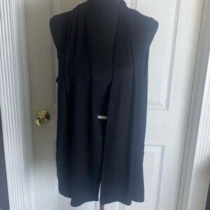 Exchic Women’s Sleeveless Open Front Cardigan Vest Lightweight Black sz XXL NWT